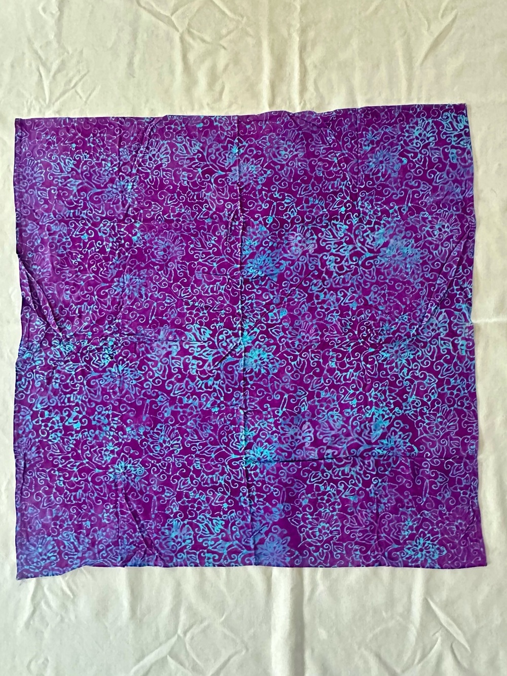 Kimberley’s Travels Purple & Teal Batik Rayon Scarf/Bandana